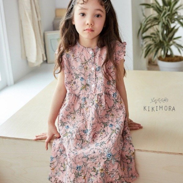 Summer Toddler Long Dress - Peach Flora - Imarya