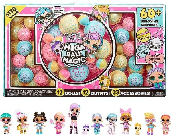 Mega Ball 套装 12 个娃娃, 60+ 配件