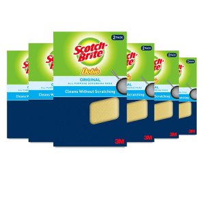 Scotch-Brite Dobie Cleaning Pads Ideal for Dishwashing, Kitchen, Bathroom and More, Scours Without Scratching, 12 Pads