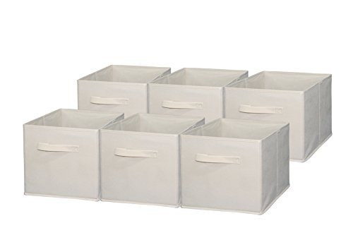 可折叠方形布储物篮，6个，11 in x 10.5 in W x 10.5 in