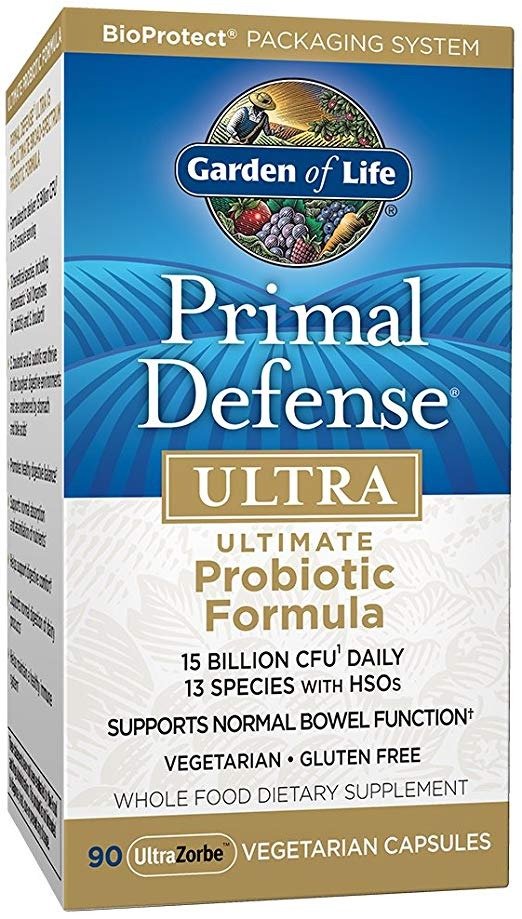 Whole Food Probiotic Supplement - Primal Defense Ultra Ultimate Probiotic Dietary Supplement for Digestive and Gut Health, 90 Vegetarian Capsules