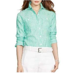 Lauren Ralph Lauren Stripe Linen Shirt @ Bloomingdales