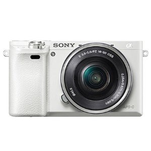 Sony Alpha a6000 White with 16-50mm Power Zoom Lens - Refurbished w/ 1 Year Warranty