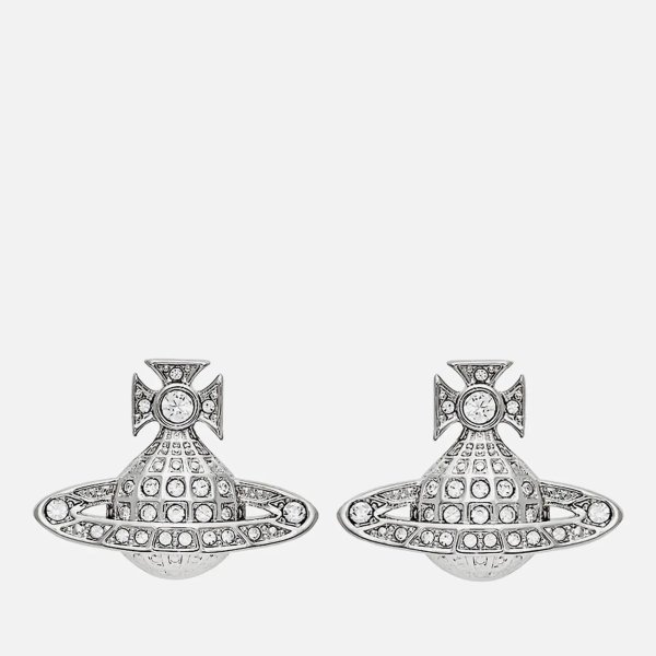 Women's Minnie Bas Relief Earrings - Platinum/Crystal