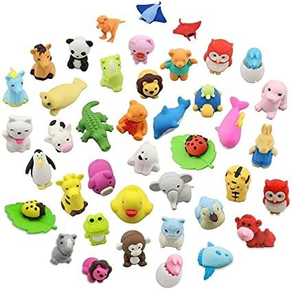 LW Funny Toys 30PCS Animal Erasers Bulk Mini Assorted Puzzle Erasers Collectible for Classroom Rewards Games Prizes Carnivals and School Supplies Best Gifts Party Gifts
