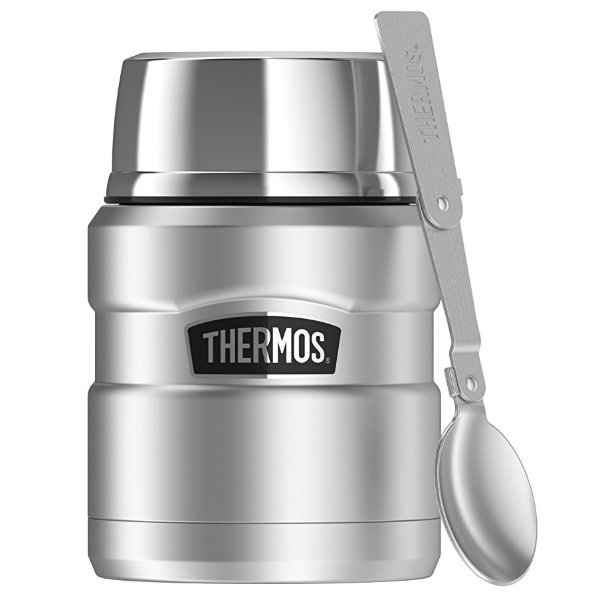 THERMOS Stainless King Vacuum-Insulated Food Jar with Spoon, 16 Ounce