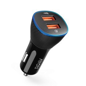 Roav by Anker 30W Car Charger with Quick Charge 3.0, SmartCharge Spectrum with Car Locator, Dedicated App, Car-Battery Monitor, Quick Charge 3.0 and PowerIQ USB Ports and 16000 Color Led Light