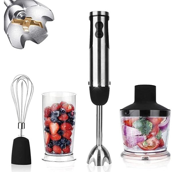 Powerful 800W 4-in-1 Hand Immersion Blender