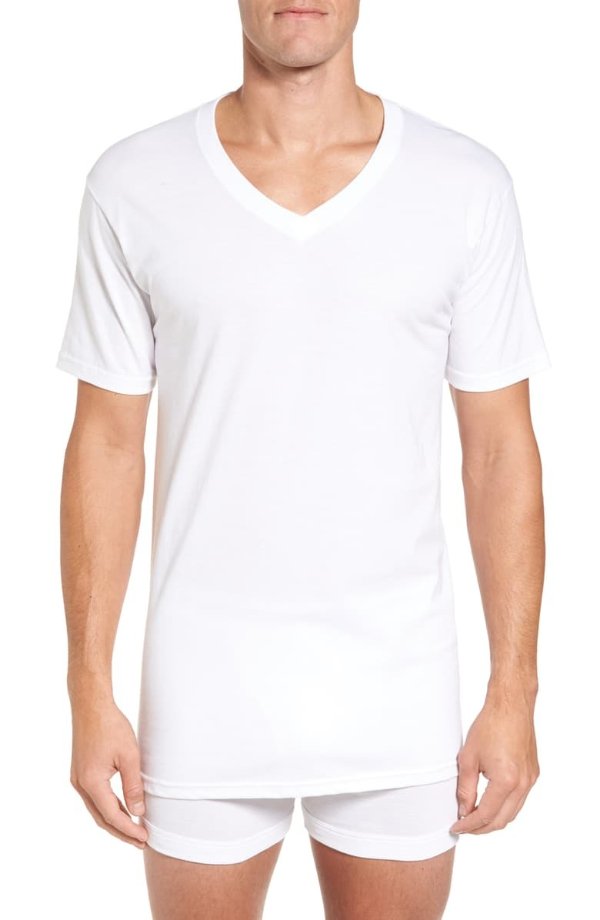 4-Pack Regular Fit Supima® Cotton V-Neck T-Shirts