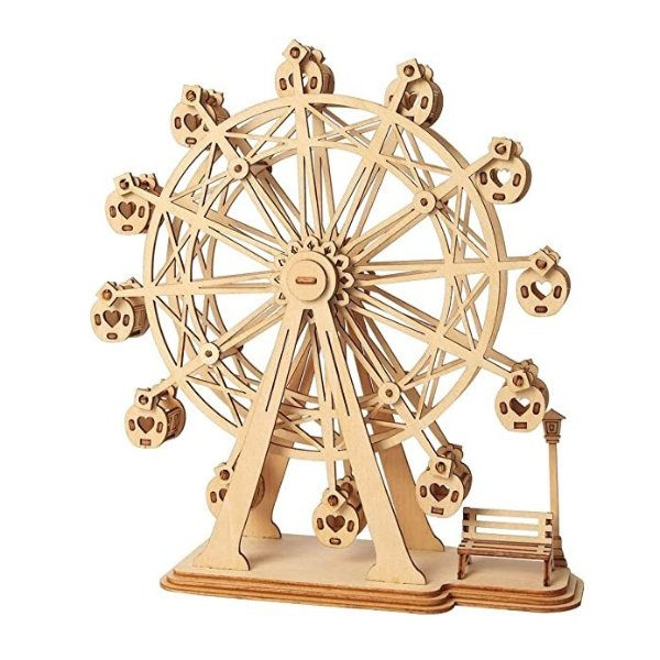 3D Wooden Puzzle Assemble Toy-DIY Model Craft Kit-Home Decoration-Best Educational Birthday Day Gift for Boys Girls Friends Son Adults(Ferris Wheel)