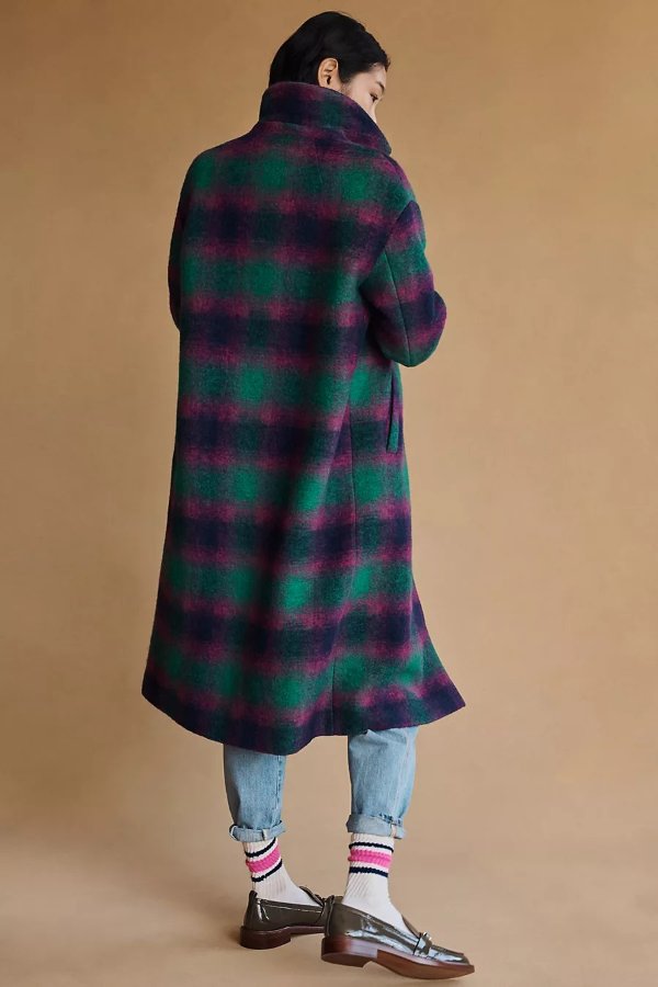 Relaxed Plaid Coat