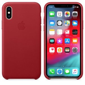 Apple Leather Case for iPhone XS - (PRODUCT)RED