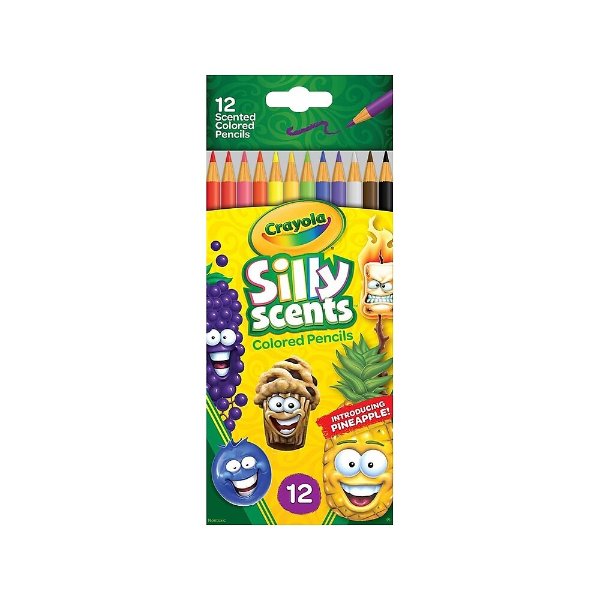 Silly Scents Colored Pencils, Assorted Colors, 12/Pack (68-2112)