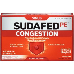 Sudafed Pe Congestion, 18 Count 