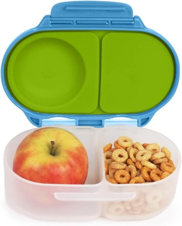 Snackbox for Toddlers, Kids | Mini Bento box, Lunch box | Leak Proof, 2 Compartments | BPA free, Dishwasher safe, Freezer safe | Ages 4 months+ (Ocean Breeze, 12 fl oz capacity)