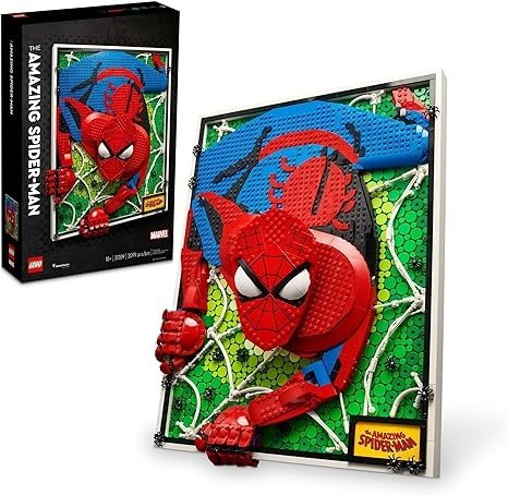 Art The Amazing Spider-Man 31209 Build & Display Home Decor Wall Art Kit, Nostalgic Super Hero Gift for Adults or Back to School Gift for Teen Spider-Man Fans