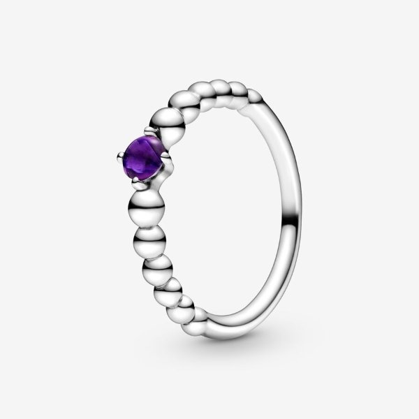 二月紫水晶戒指