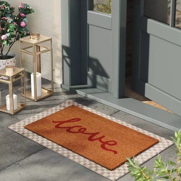1'6"x2'6" 'Love' Coir Doormat Red/Natural - Threshold™