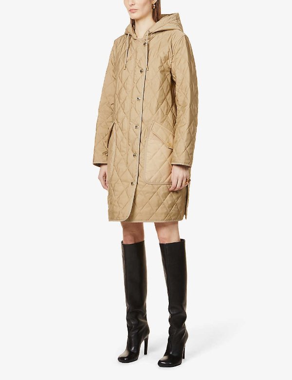 Roxby hooded quilted-canvas coat