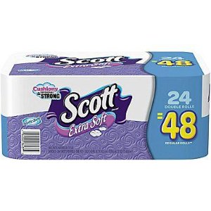 Scott Extra Soft Bath Tissue Rolls, Unscented, 24/Pack