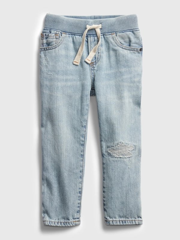 Toddler Pull-On Distressed Slim Jeans