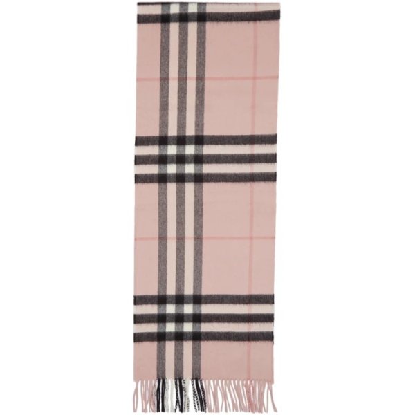 粉色羊绒围巾