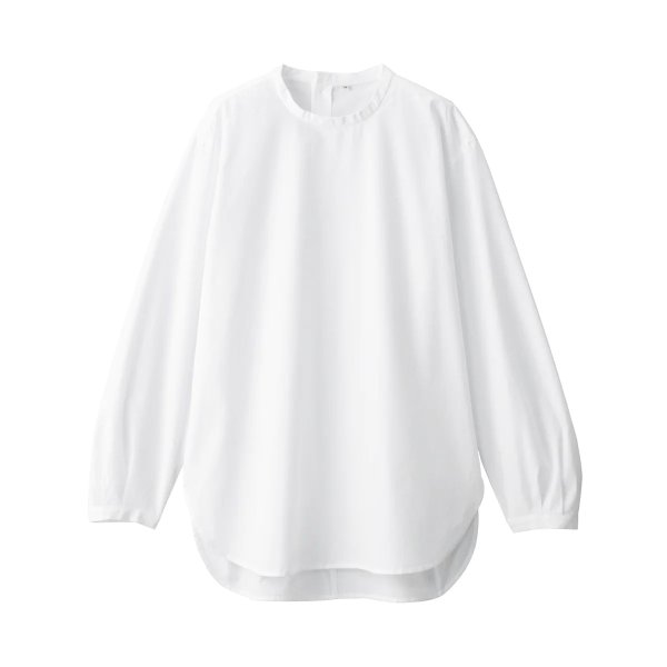 Women's Washed Broad Stand Collar TunicWhite / S
