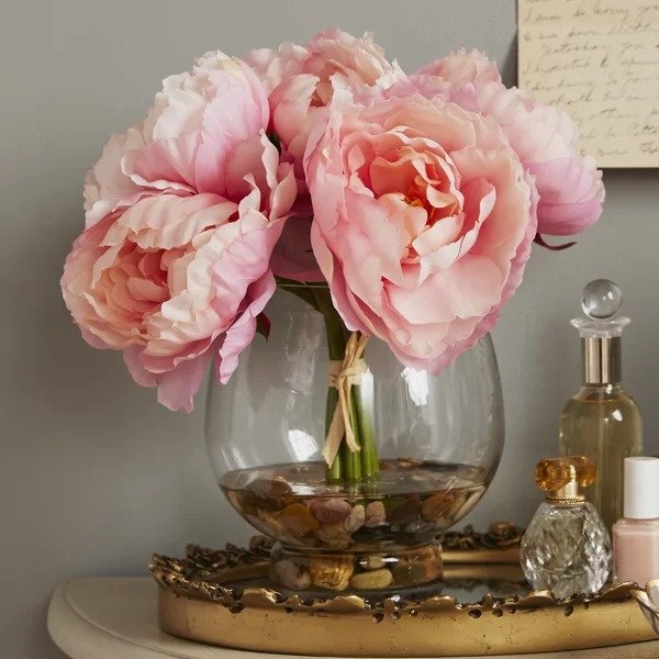 Peonies Floral Arrangement in Glass VasePeonies Floral Arrangement in Glass VaseRatings & ReviewsCustomer PhotosQuestions & AnswersShipping & ReturnsMore to Explore