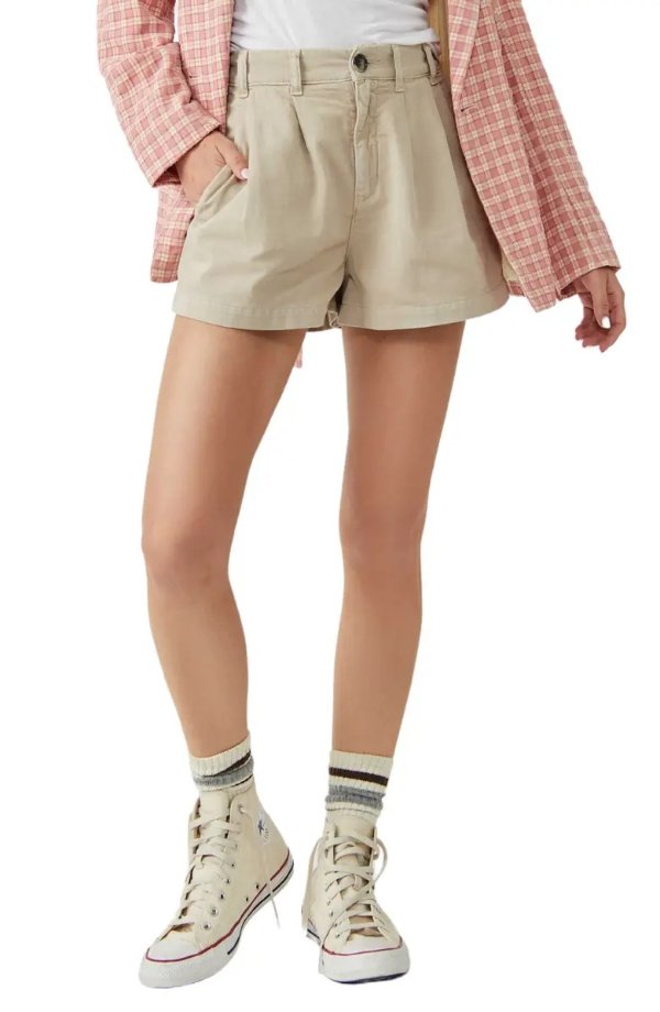 Billie Front Pleat Chino Shorts