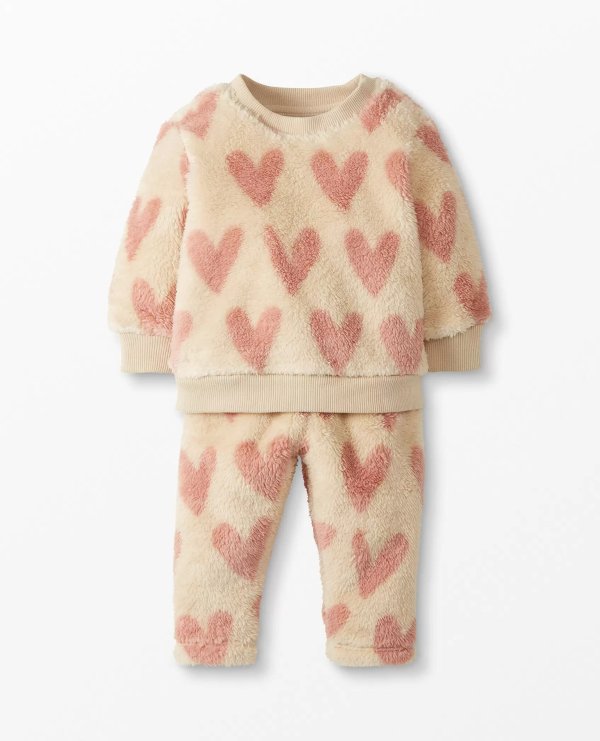 Baby Top & Pants Set In Recycled Marshmallow
