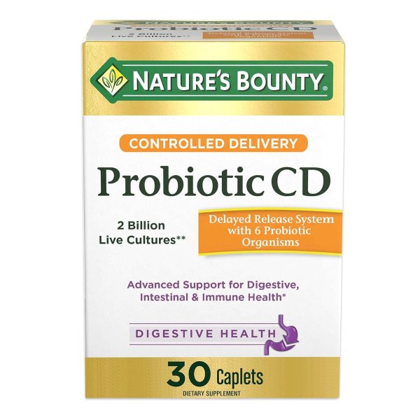Controlled Delivery Probiotic, Dietary Supplement, Advanced Support for Digestive, Intestinal and Immune Health, 30 Caplets