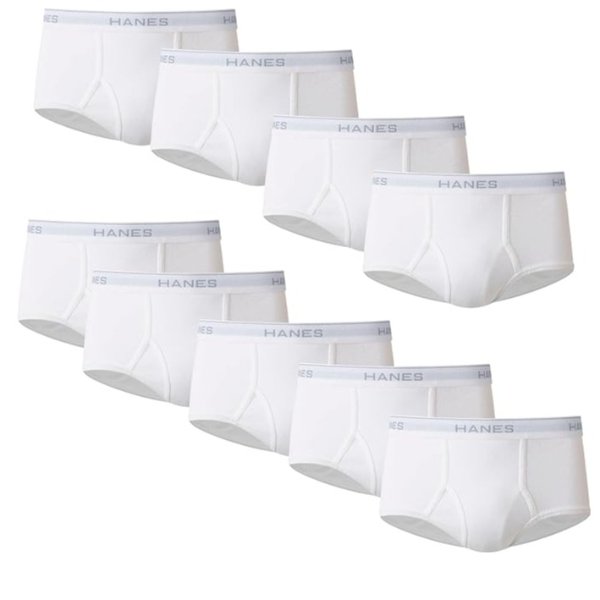 Men's Tagless Briefs with ComfortFlex Waistband-Multiple Packs Available, 9 Pack-White