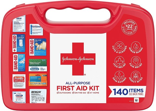 Band-Aid Johnson & Johnson All-Purpose Portable Compact First Aid Kit