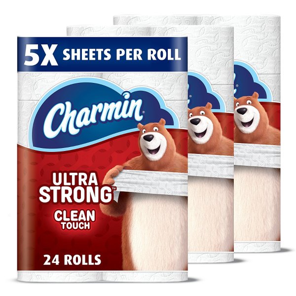 Ultra Strong Clean Touch Toilet Paper, 24 Family Mega Rolls