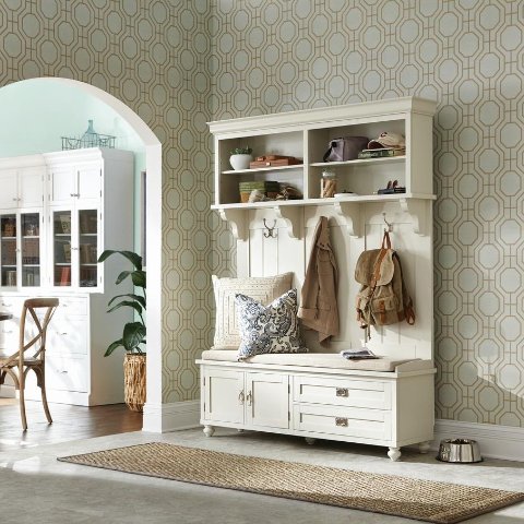 Select Entryway Furniture On The Home Depot Extra 15 Off Dealmoon - Home Decorators Collection Royce Polar White 60 In Hall Tree
