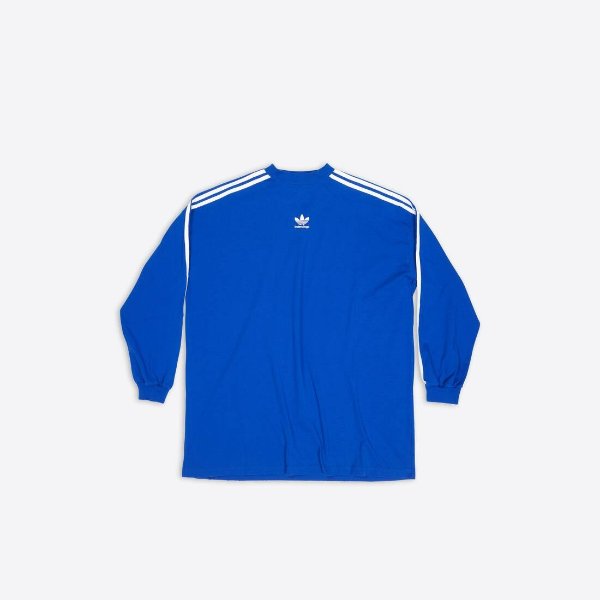 Men's Balenciaga / Adidas Long Sleeve T-shirt Oversized in Blue