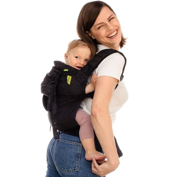 Air Ultra-Lightweight Baby Carrier & Toddler Carrier (15-45 lbs) - Certified Hip-Healthy Baby Carriers, Travel-Friendly Baby Holder Carrier, Ergonomic Baby Carrier, Baby Wearing Carrier (Black)