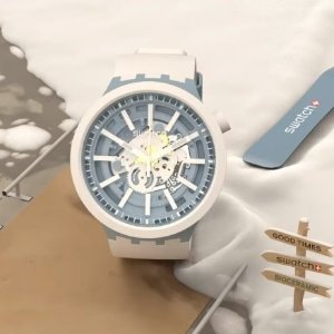 Swatch 镂空腕表特卖，啫喱粉色$80