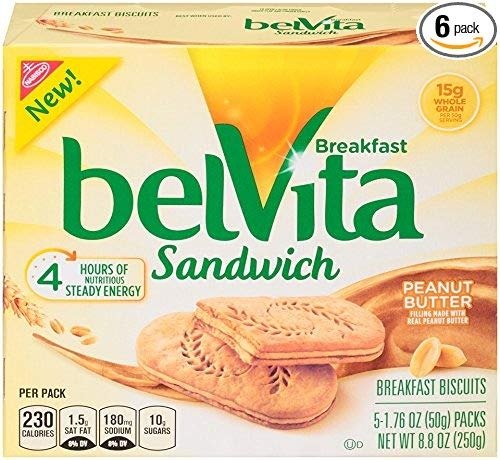 Peanut Butter Sandwich Breakfast Biscuits, 5Count Box, 8.8 oz (Pack of 6)