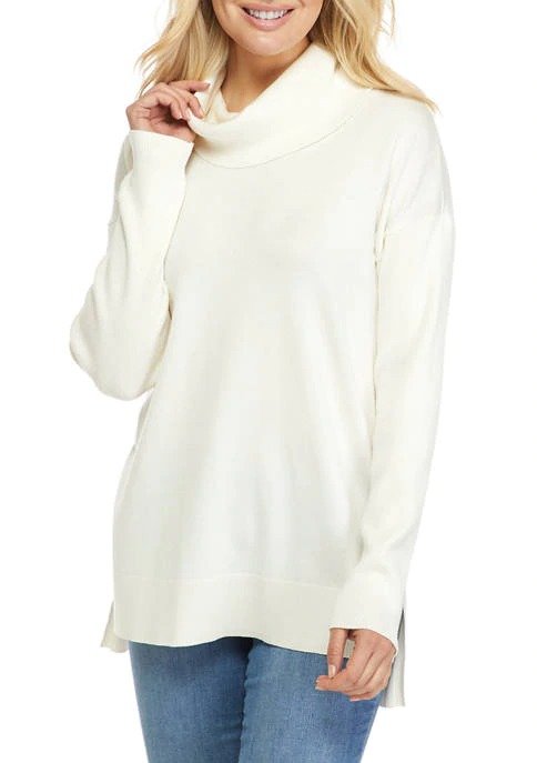 Women's Drop Shoulder Cowl Neck Sweater