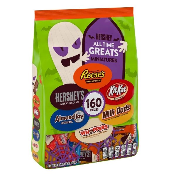 All Time Greats Reese's Hershey's Kit Kat Almond Joy Whoppers and Milk Duds Halloween Minis - 52.3oz / 160ct