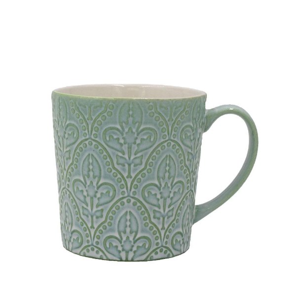 Embossed Green Coffee Mug