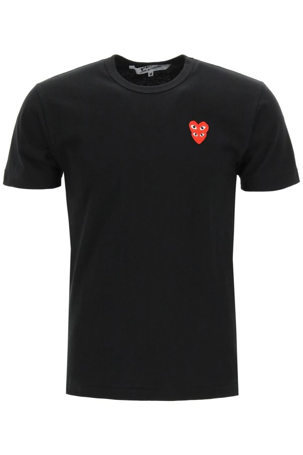 play t-shirt with heart logo patch