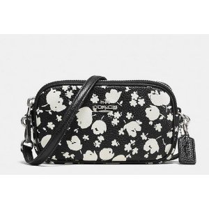 COACH Floral Printed Leather Crossbody Pouch