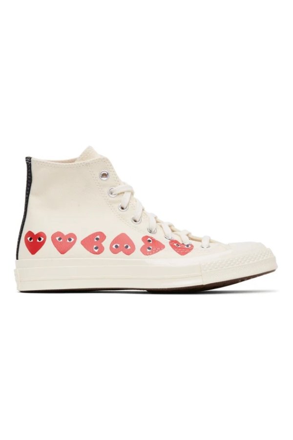 Off-White Converse Edition Multiple Hearts Chuck 70 High Sneakers