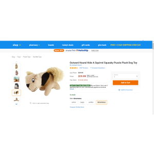 $19.99 狗狗玩具-小松鼠捉迷藏