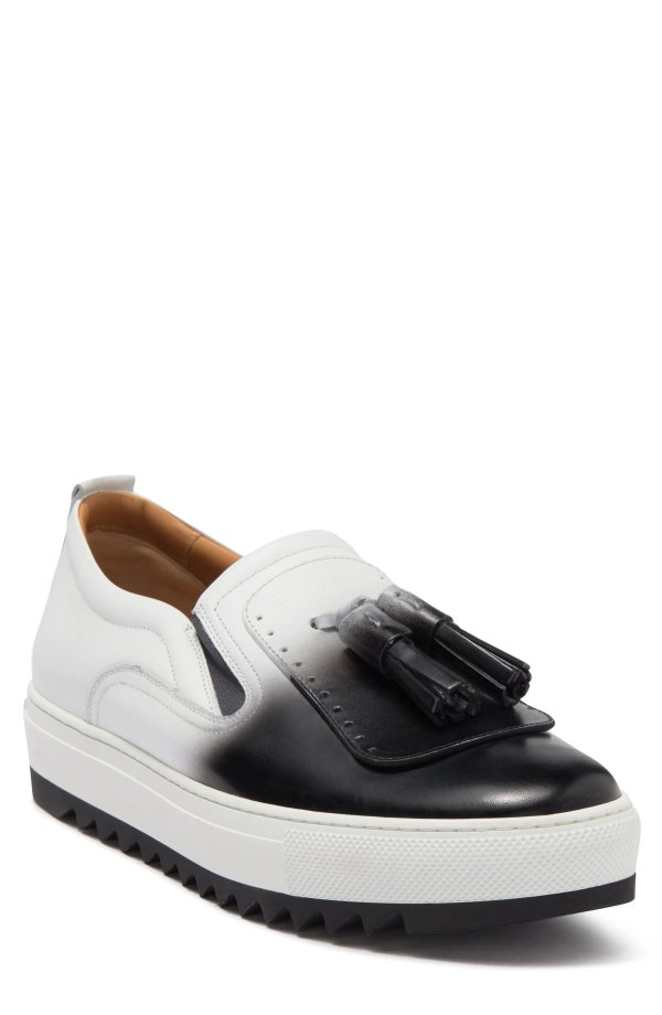 Leather Tassel Slip-On Sneaker - Wide Width