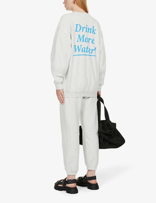 Drink Water branded cotton-jersey sweatshirt