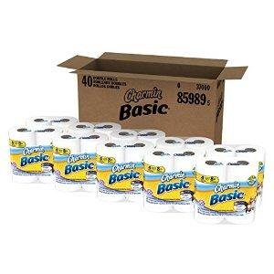 Charmin Basic Toilet Paper 40 Double Roll (10 Packs of 4 Double Rolls)