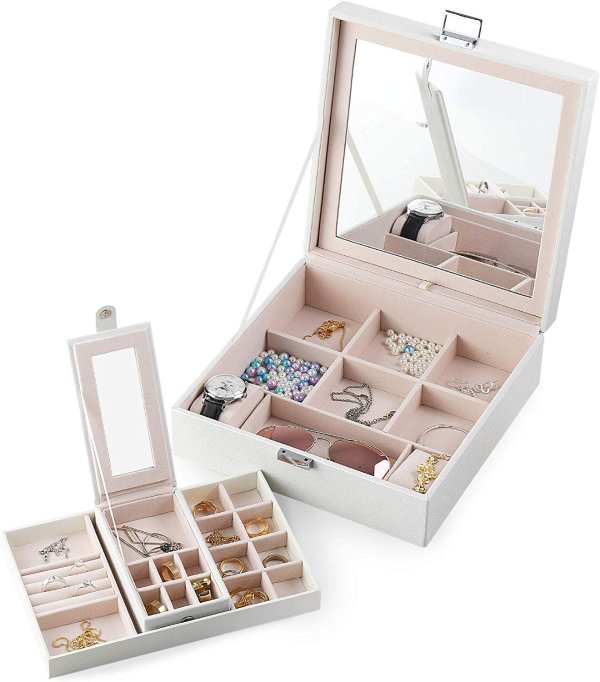 Frebeauty Jewelry Box with Portable Travel Jewelry Case